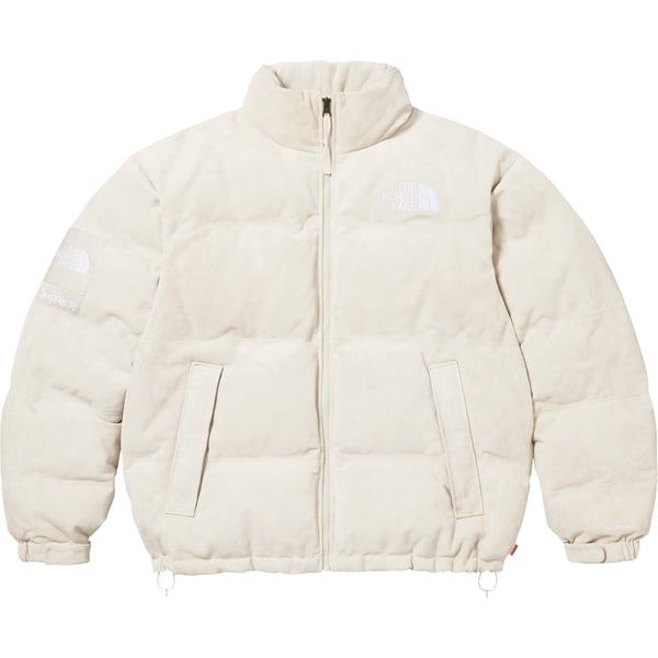 Supreme The North Face Suede Nuptse Jacket - Stone (front)