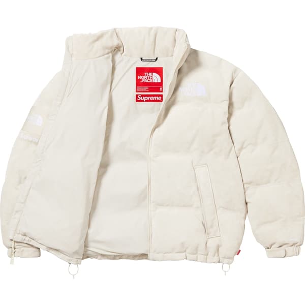 Supreme The North Face Suede Nuptse Jacket - Stone (front)
