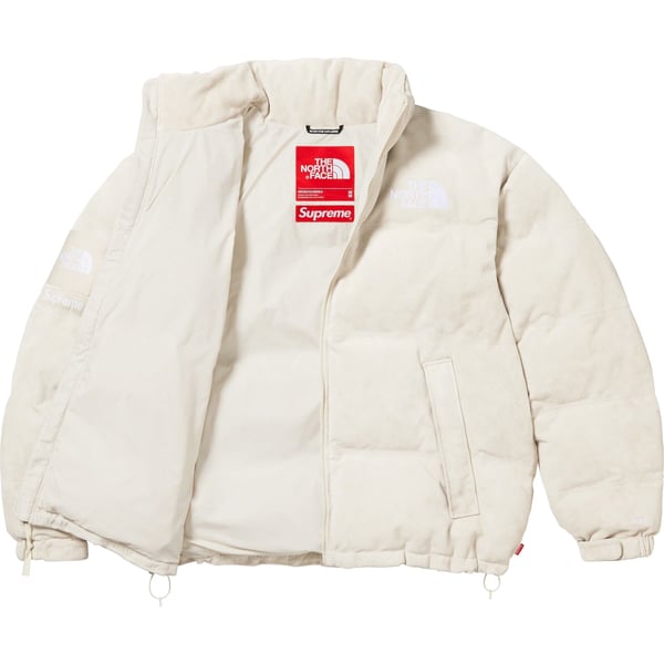 Supreme The North Face Suede Nuptse Jacket - Stone (front)