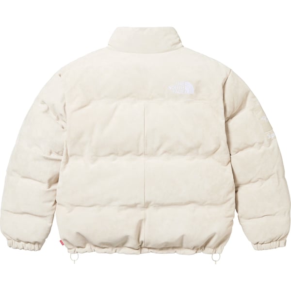Supreme The North Face Suede Nuptse Jacket - Stone (front)