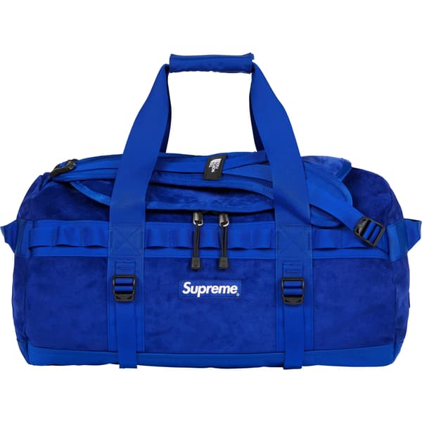 Supreme The North Face Suede Small Base Camp Duffle Bag - Blue (front)