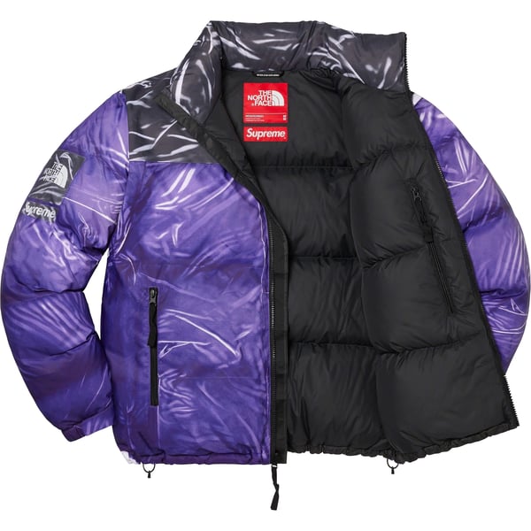 Supreme The North Face Trompe L’oeil Printed Nuptse Jacket - Purple (front)