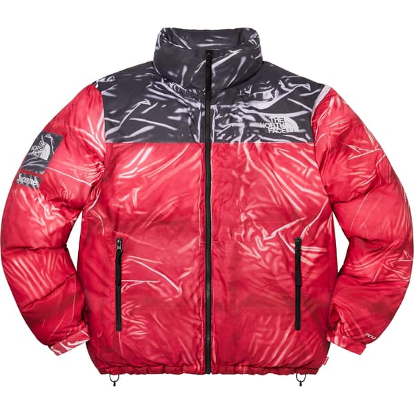 Supreme The North Face Trompe L’oeil Printed Nuptse Jacket - Red (front)