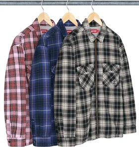 Supreme Thermal Lined Zip Up Flannel Shirt