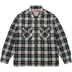 Supreme Thermal Lined Zip Up Flannel Shirt - Black (front)