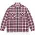 Supreme Thermal Lined Zip Up Flannel Shirt - Pink (front)