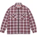 Supreme Thermal Lined Zip Up Flannel Shirt - Pink (front)
