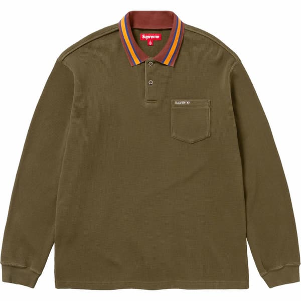 Supreme Thermal L/S Polo - Olive (front)