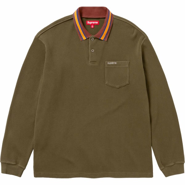 Supreme Thermal L/S Polo - Olive (front)