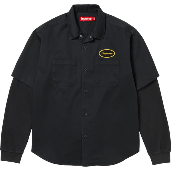 Supreme Thermal Sleeve Work Shirt - Black (front)