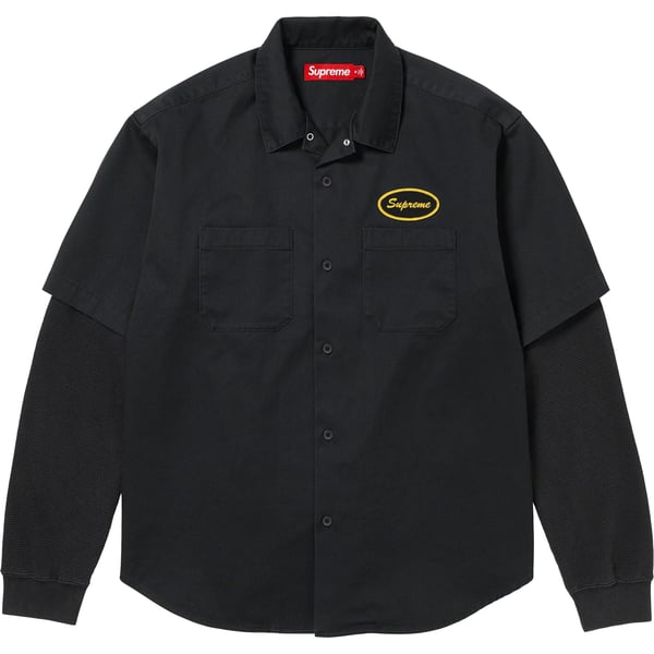 Supreme Thermal Sleeve Work Shirt - Black (front)