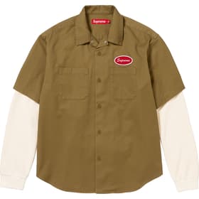 Supreme Thermal Sleeve Work Shirt Olive