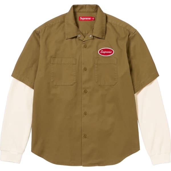 Supreme Thermal Sleeve Work Shirt - Olive (front)