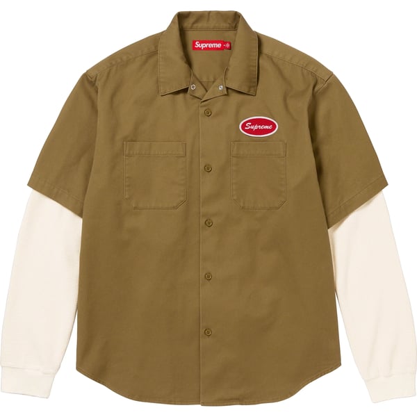 Supreme Thermal Sleeve Work Shirt - Olive (front)
