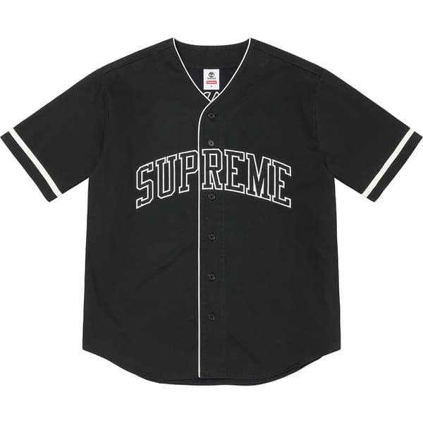 Supreme Timberland Baseball Jersey - Black (front)