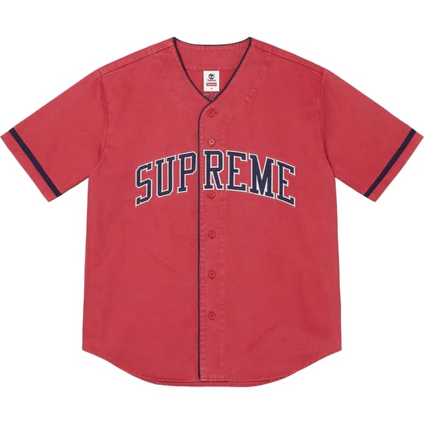Supreme Timberland Baseball Jersey - Red (front)