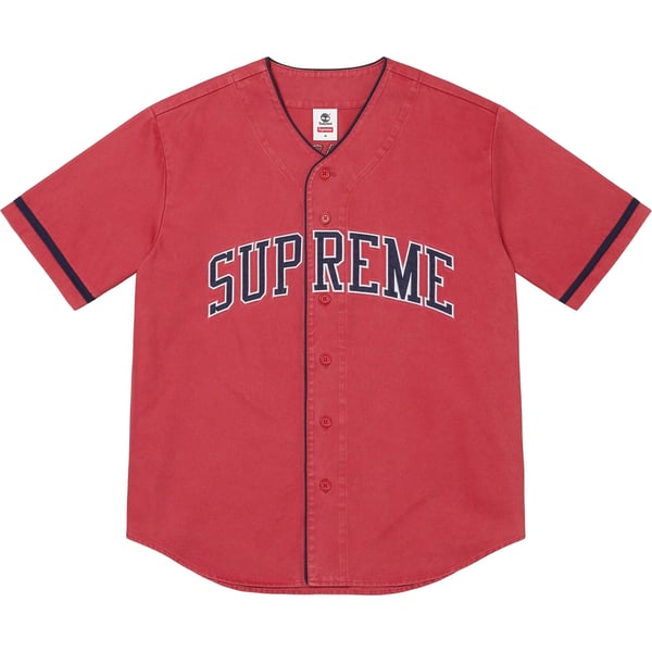Supreme Timberland Baseball Jersey - Red (front)