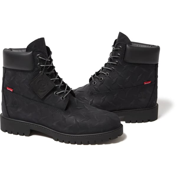 Supreme Timberland Diamond Plate 6" Premium Waterproof Boot - Black (front)