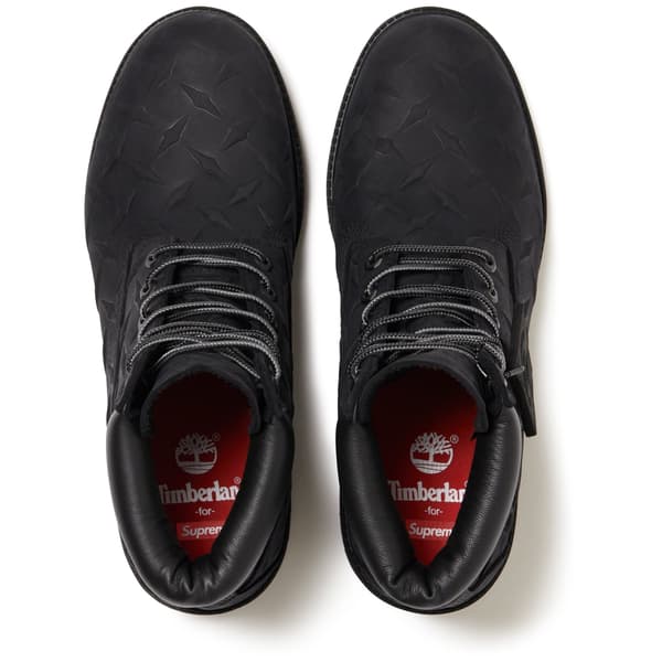 Supreme Timberland Diamond Plate 6" Premium Waterproof Boot - Black (front)