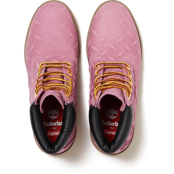 Supreme Timberland Diamond Plate 6" Premium Waterproof Boot - Pink (front)