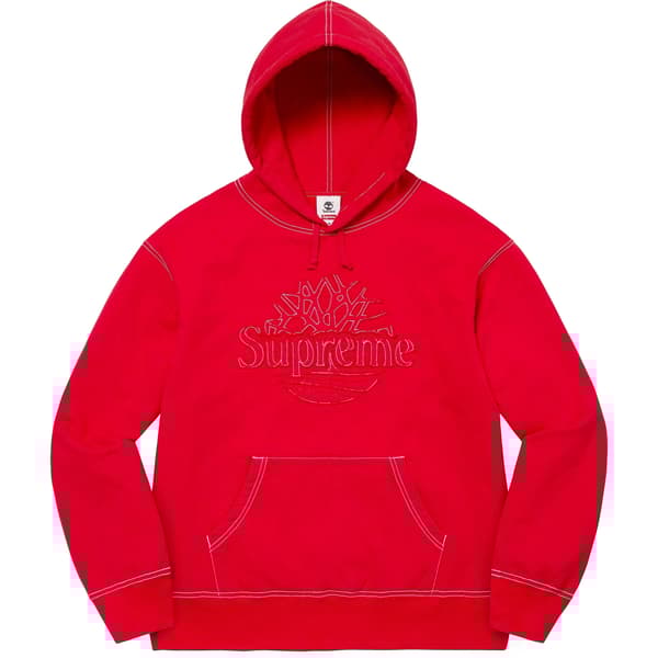 Supreme Timberland Hooded Sweatshirt - Red (front)