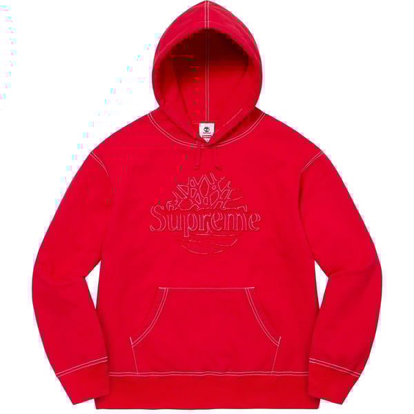 Supreme Timberland Hooded Sweatshirt - Red (front)