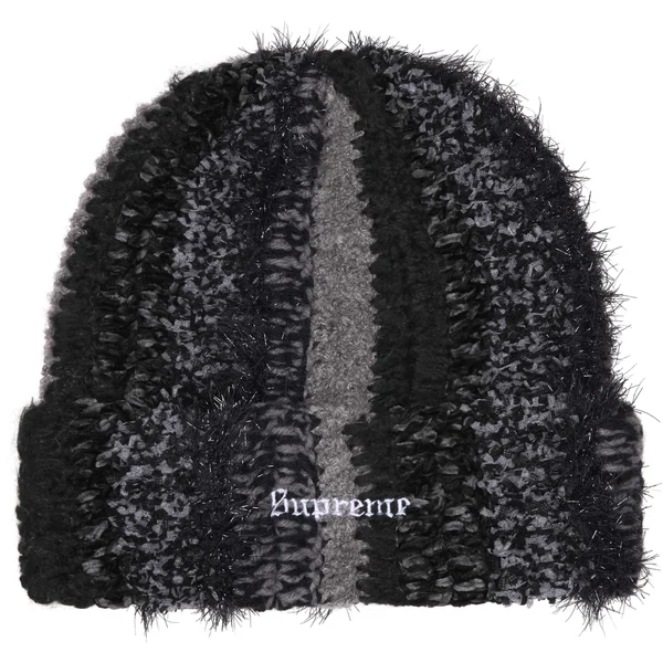 Supreme Tinsel Stripe Beanie - Black (front)