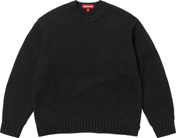 Supreme Tonal Appliqué Sweater - Black (front)