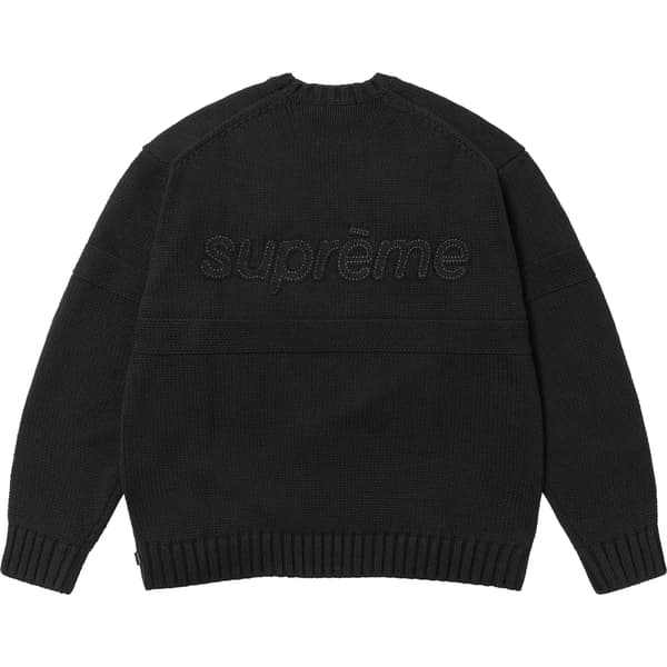 Supreme Tonal Appliqué Sweater - Black (front)