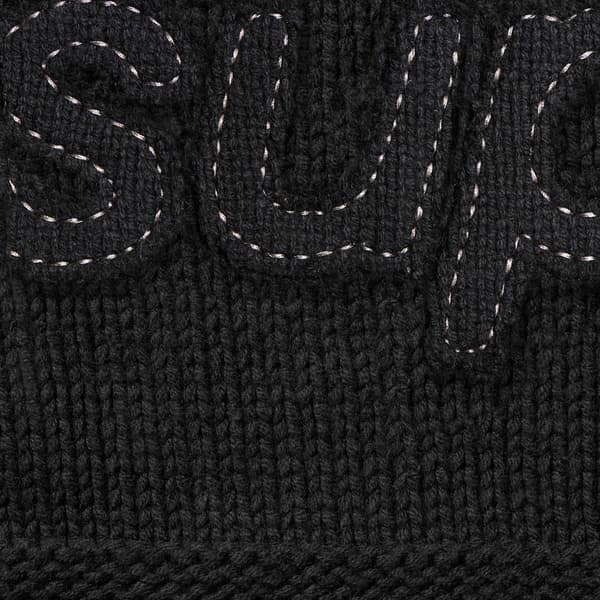 Supreme Tonal Appliqué Sweater - Black (front)