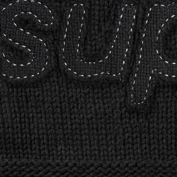 Supreme Tonal Appliqué Sweater - Black (front)