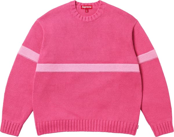 Supreme Tonal Appliqué Sweater - Dark Pink (front)