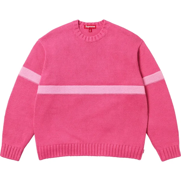 Supreme Tonal Appliqué Sweater - Dark Pink (front)