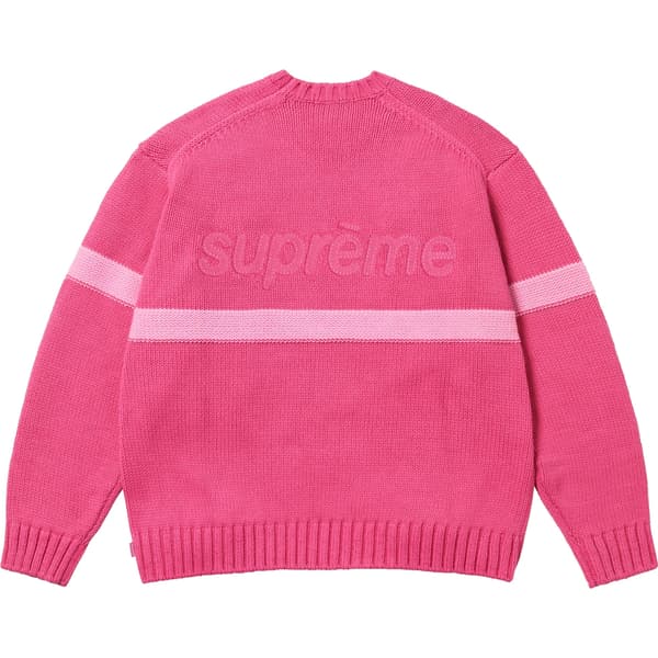 Supreme Tonal Appliqué Sweater - Dark Pink (front)