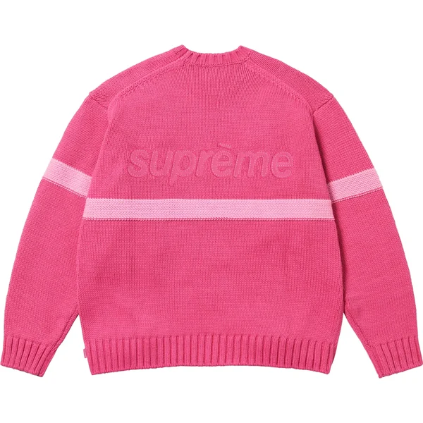 Supreme Tonal Appliqué Sweater - Dark Pink (front)