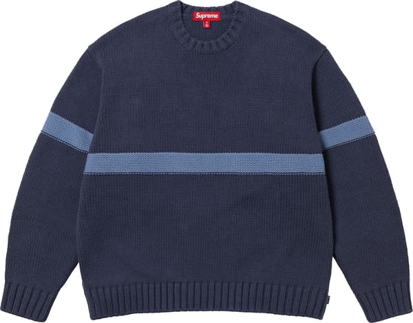 Supreme Tonal Appliqué Sweater - Navy (front)