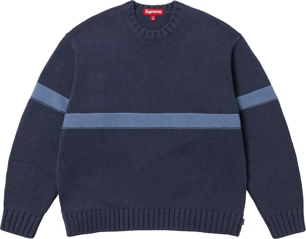 Supreme Tonal Appliqué Sweater - Navy (front)