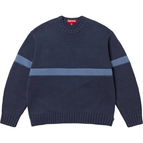 Supreme Tonal Appliqué Sweater - Navy (front)