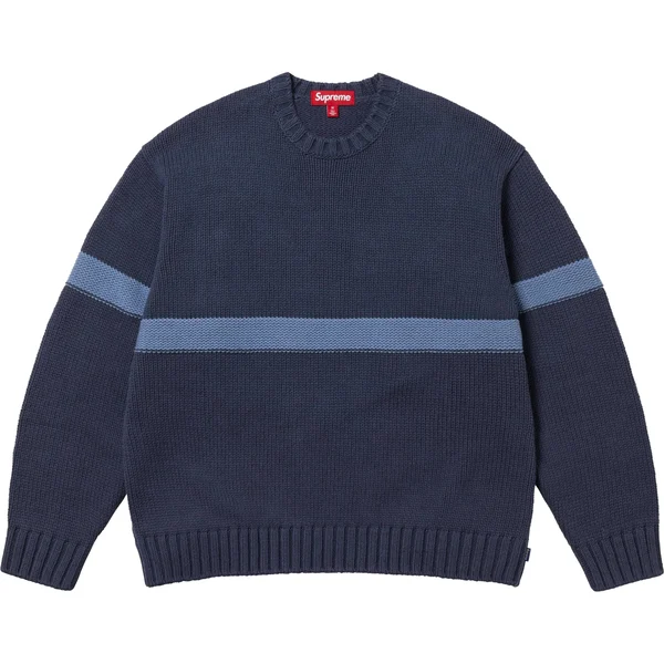 Supreme Tonal Appliqué Sweater - Navy (front)