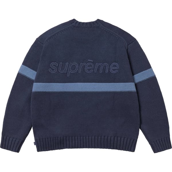 Supreme Tonal Appliqué Sweater - Navy (front)