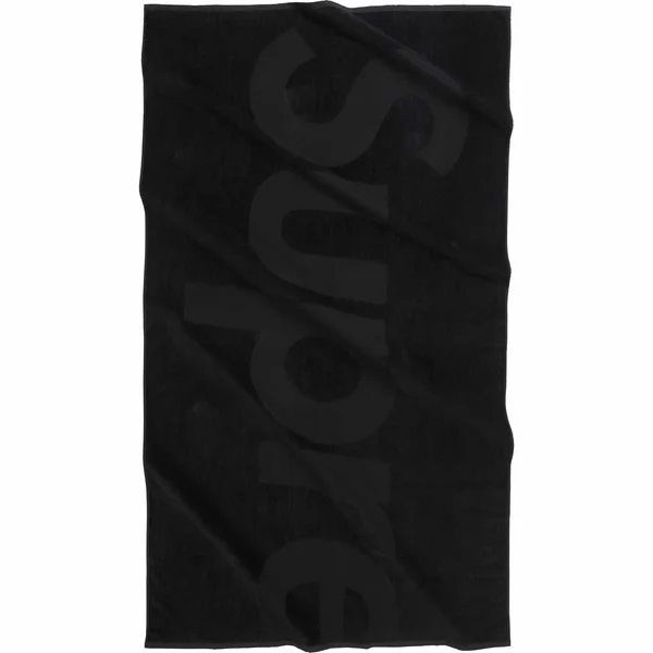 Supreme Tonal Logo Towel - Black (front)