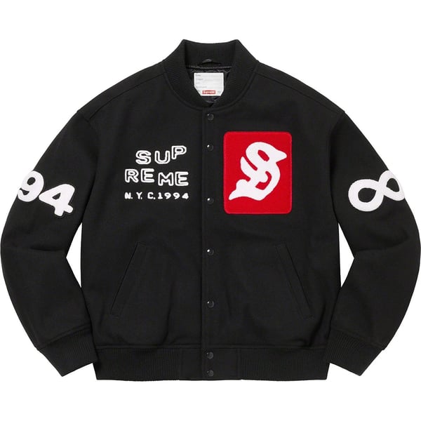 Supreme Tourist Varsity Jacket - Black (front)
