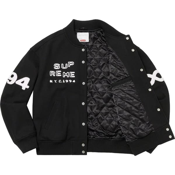 Supreme Tourist Varsity Jacket - Black (front)