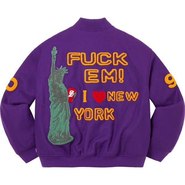 Supreme Tourist Varsity Jacket - Purple (front)