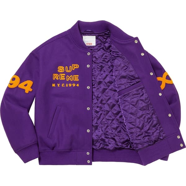 Supreme Tourist Varsity Jacket - Purple (front)