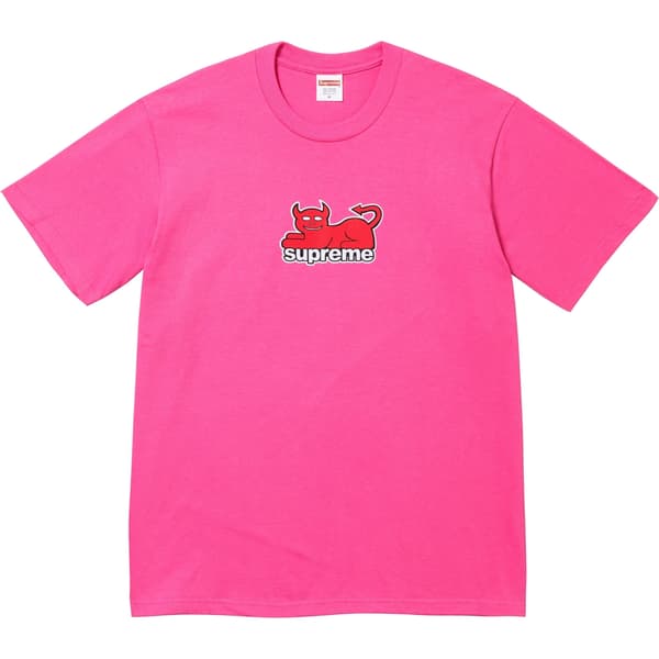 Supreme Toy Machine Devil Cat Tee - Fuchsia (front)