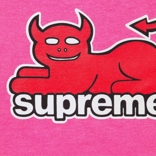 Supreme Toy Machine Devil Cat Tee - Fuchsia (front)