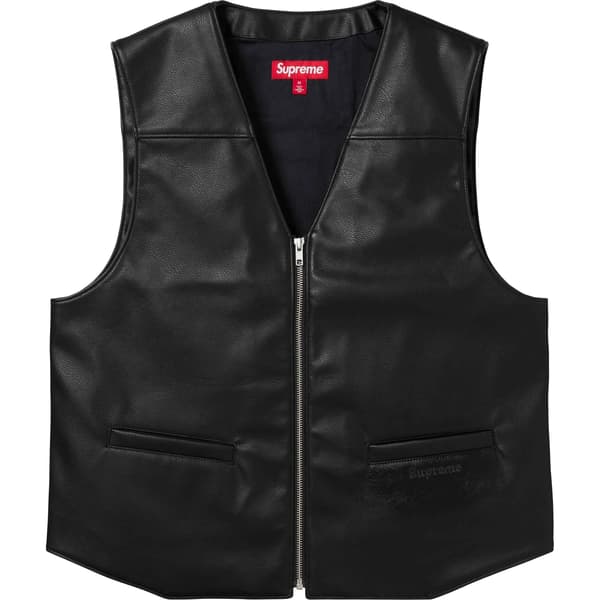 Supreme Toy Machine Faux Leather Vest - Black (front)