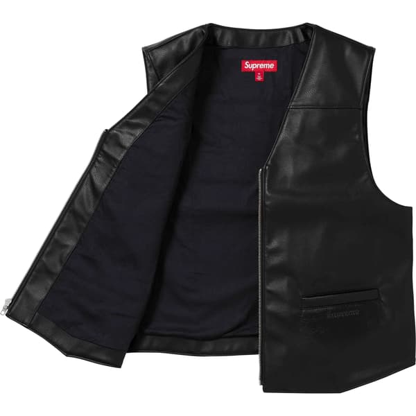 Supreme Toy Machine Faux Leather Vest - Black (front)