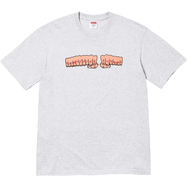 Supreme Toy Machine Fist Tee - Ash Grey (front)